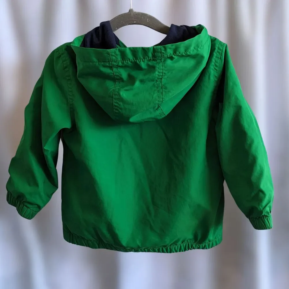 Toddler Boy Gymboree Hooded Green Zip Jacket Size 12-24 months